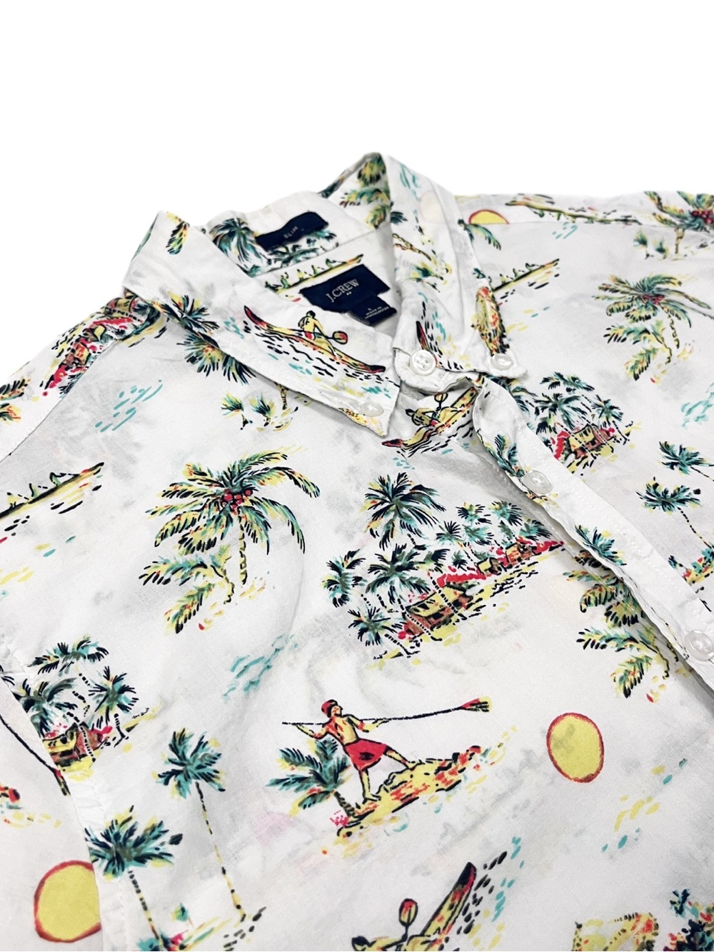 J. Crew Men’s L Lightweight Cotton Tropical Hawaiian Print Button-Down Shirt